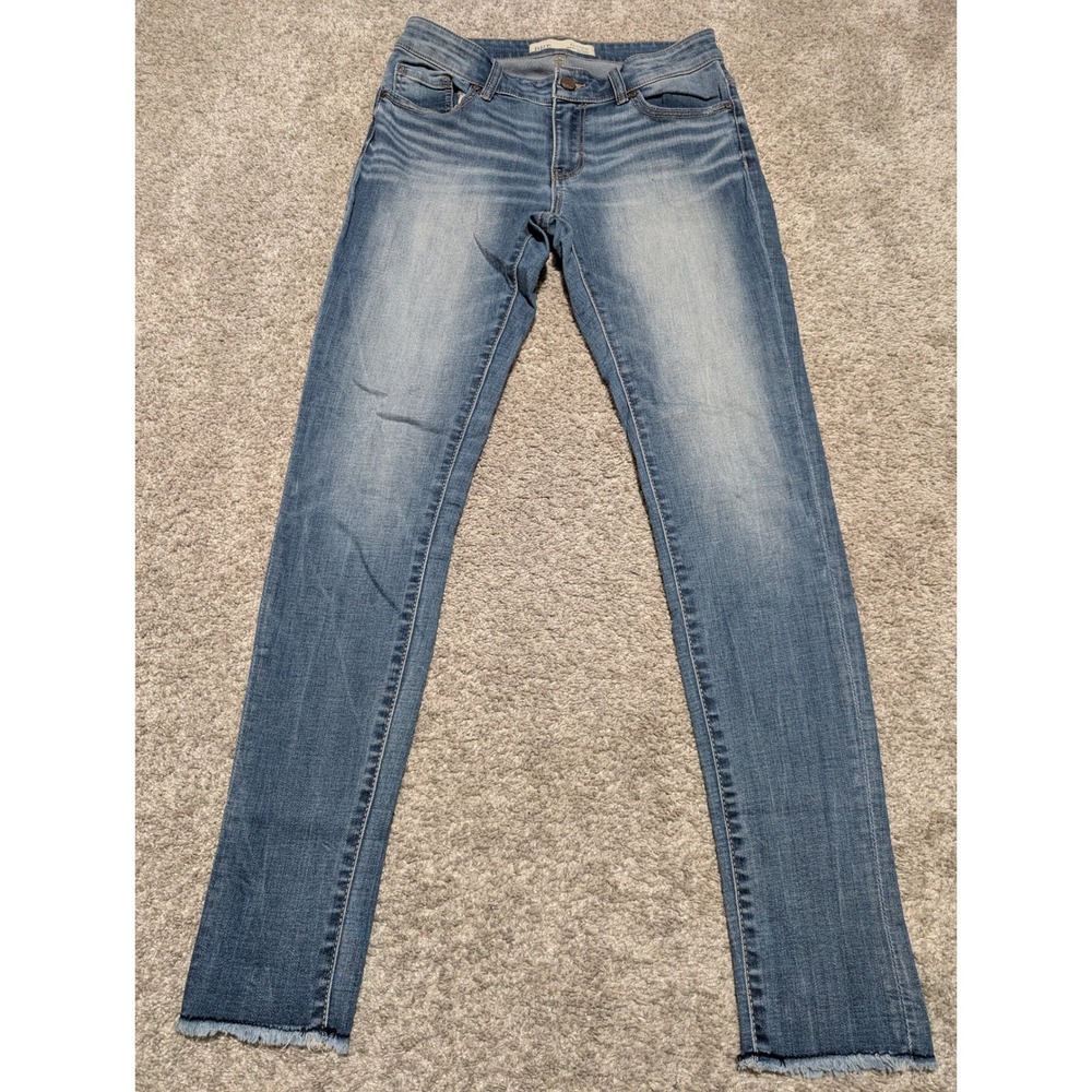 BKE Payton Jeans Womens 26 Blue Ankle Skinny Mid Rise Raw Hem Fit Stretch